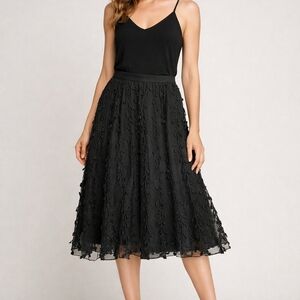 Alice Blue Elegant Black A-Line Skirt